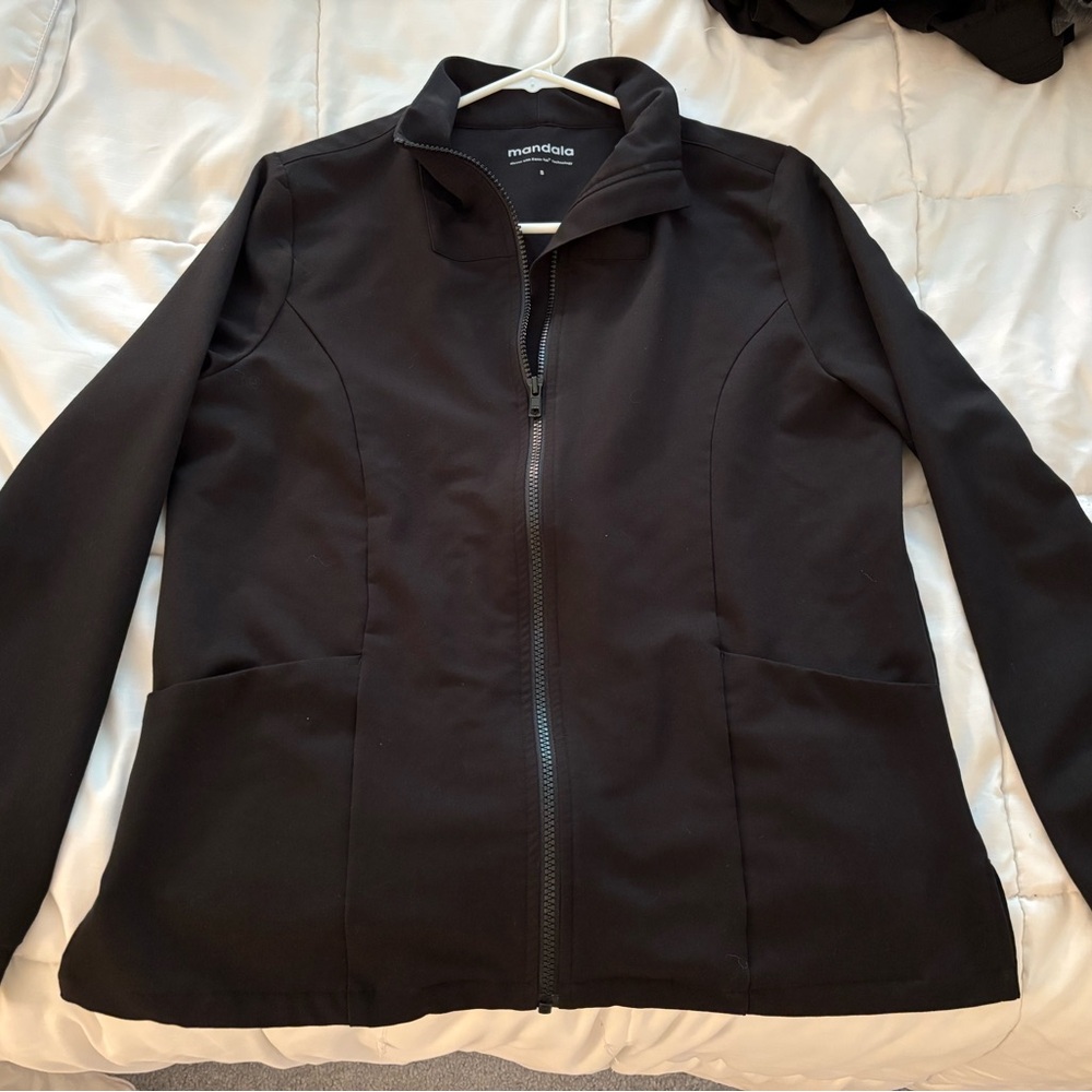 Mandala, Scrub Jacket, Black, Small